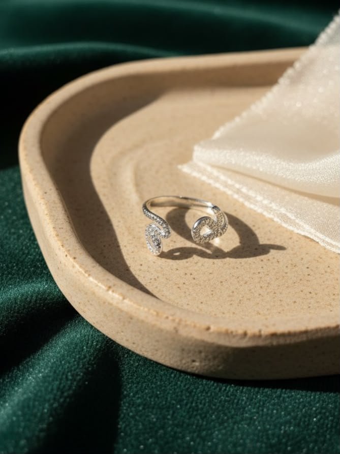 ANILLO REGULABLE VÍBORAS ACERO BLANCO