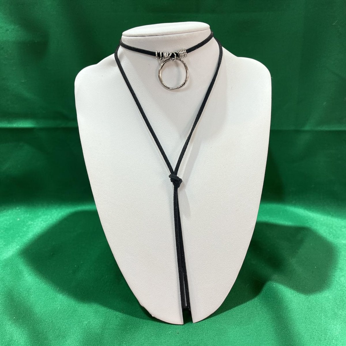 CHOKER CIRCULO FINO GAMUZA Y ACERO