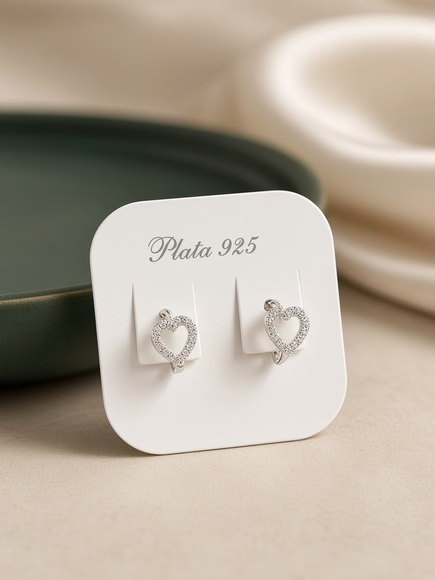 ARGOLLAS CORAZÓN PEPE 10MM PLATA 925