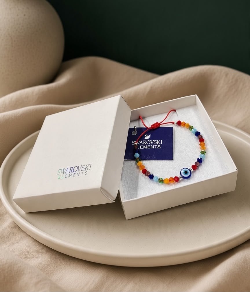 PULSERA LÍNEA SWAROSVSKI OJO TURCO PLATA 925