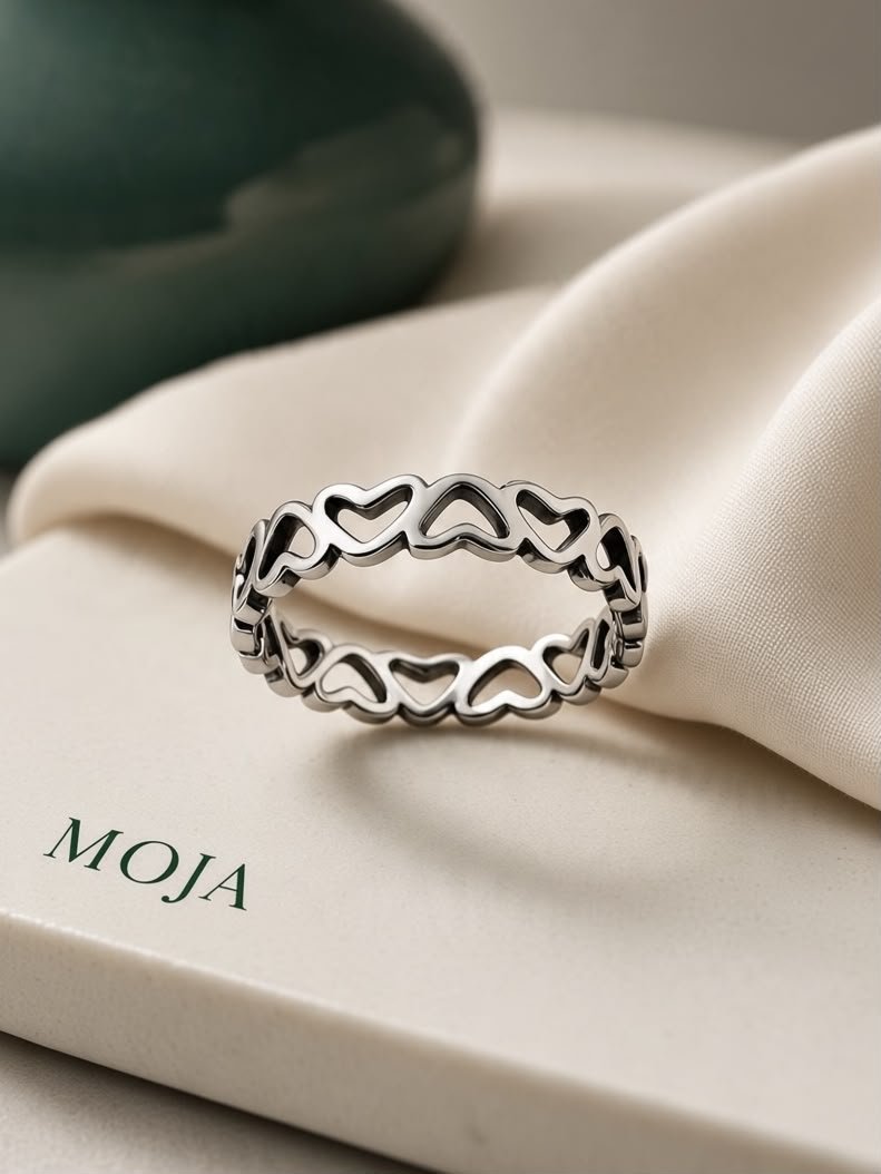 ANILLO CORAZONCITOS ACERO QUIRÚRGICO