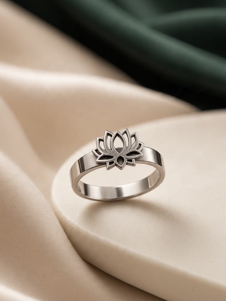 ANILLO FLOR DE LOTO ACERO QUIRÚRGICO