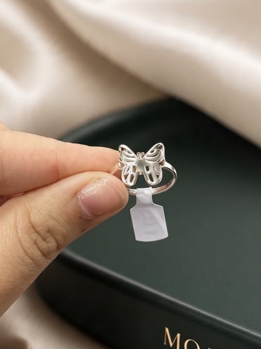 ANILLO MARIPOSA ACERO BLANCO