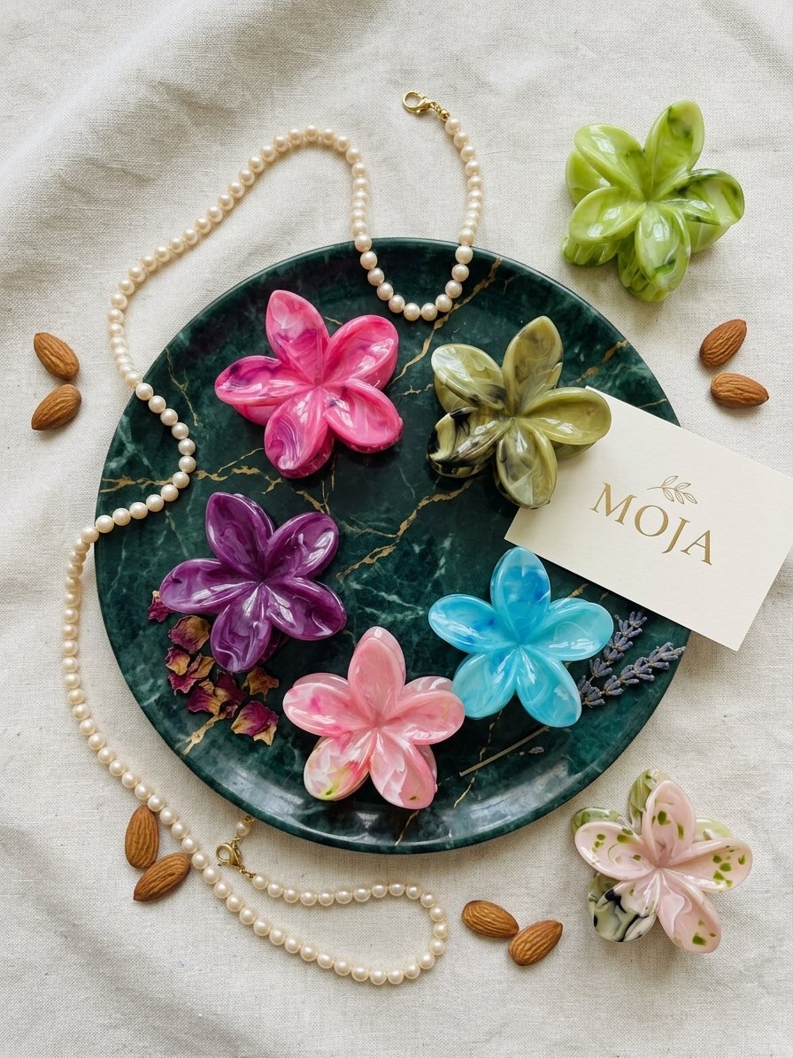 BROCHE FLOR BALI 8CM TIPO ACUARELA SINTÉTICO