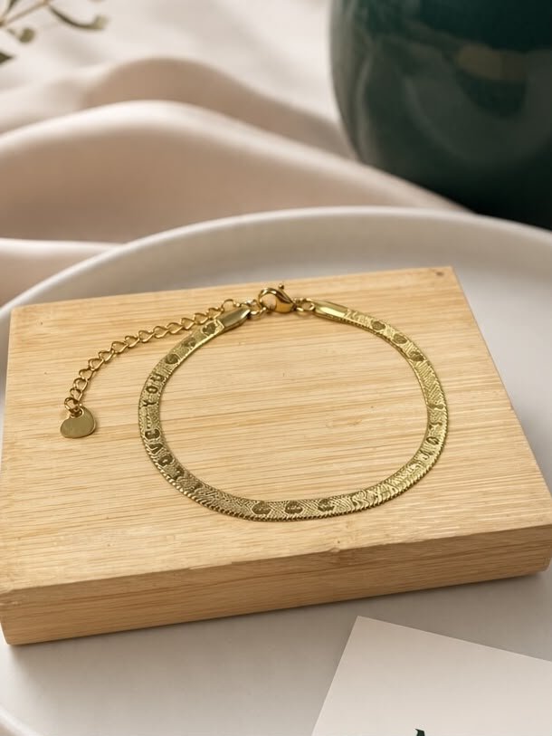 PULSERA I LOVE YOU ACERO DORADO