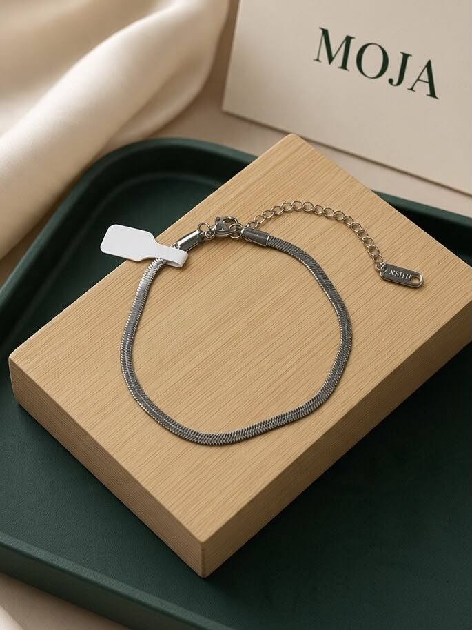 PULSERA PLANA 18 + 5CM 3.00MM ACERO QUIRÚRGICO