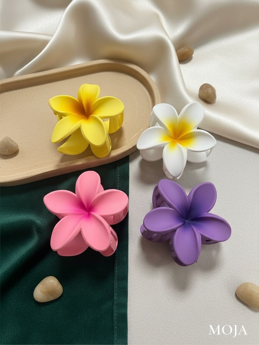 BROCHE FLOR BALI 8CM DIFUMINADO OPACO SINTÉTICO