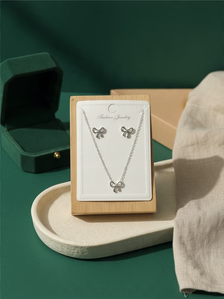 COMBO COLLAR + AROS MOÑITOS COBRE