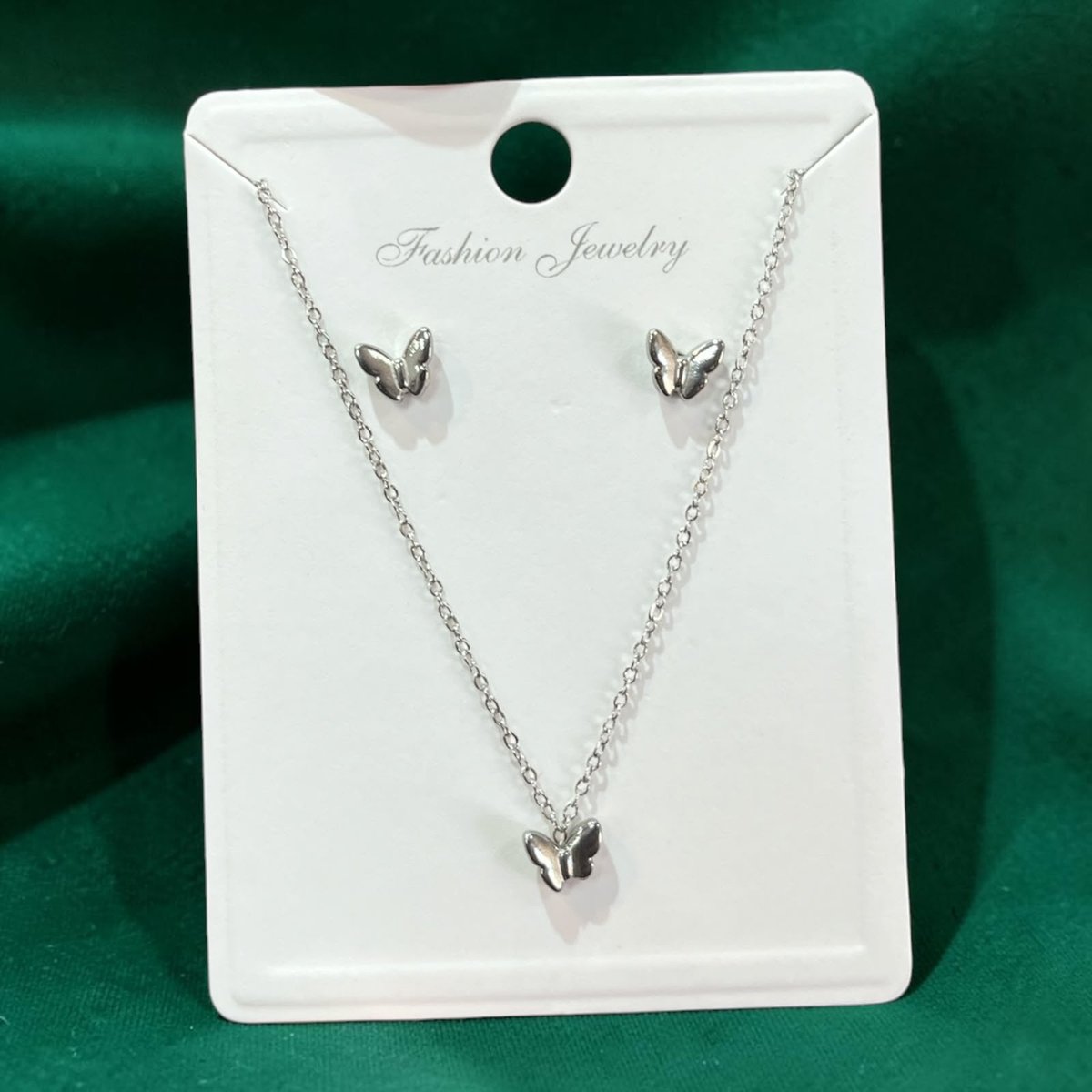 COMBO AROS + COLLAR MARIPOSITAS COBRE