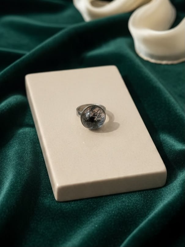 ANILLO PIEDRA CIRCULAR ACERO QUIRÚRGICO