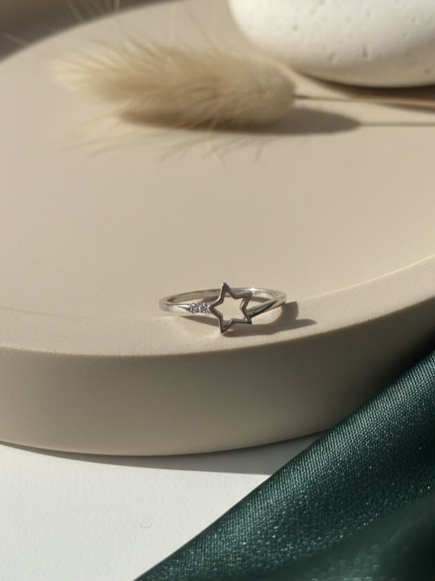 ANILLO ESTRELLA CON STRASS ACERO QUIRÚRGICO
